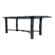 French wrought iron and slate coffee table
