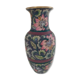 Asian vase with flowers signed and numbered