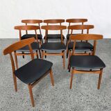 Set of 8 chairs by Henning Kjaernulf, 1960