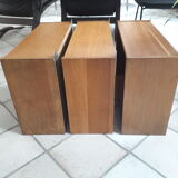 Wall display case in vintage oak veneer