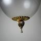 Vintage frosted glass and gold metal suspension globe, 1960s-1970s.