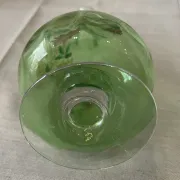 Liqueur carafe in ouraline with floral enamel decoration.
