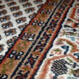 Tapis vintage fait main Seraband en laine blanche et brune (124cm x 185cm)