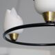 Vintage chandelier arlus in metal, opaline and brass 1950