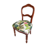 Ancienne chaise médaillon revisitée aux motifs de cactus