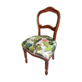 Ancienne chaise médaillon revisitée aux motifs de cactus