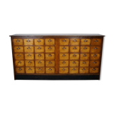 Dutch industrial apothecary cabinet in beech and oak 1940s