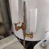 vintage Arlus sconce in opaline gilded bronze