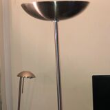 Discreet brushed metal floor lamp