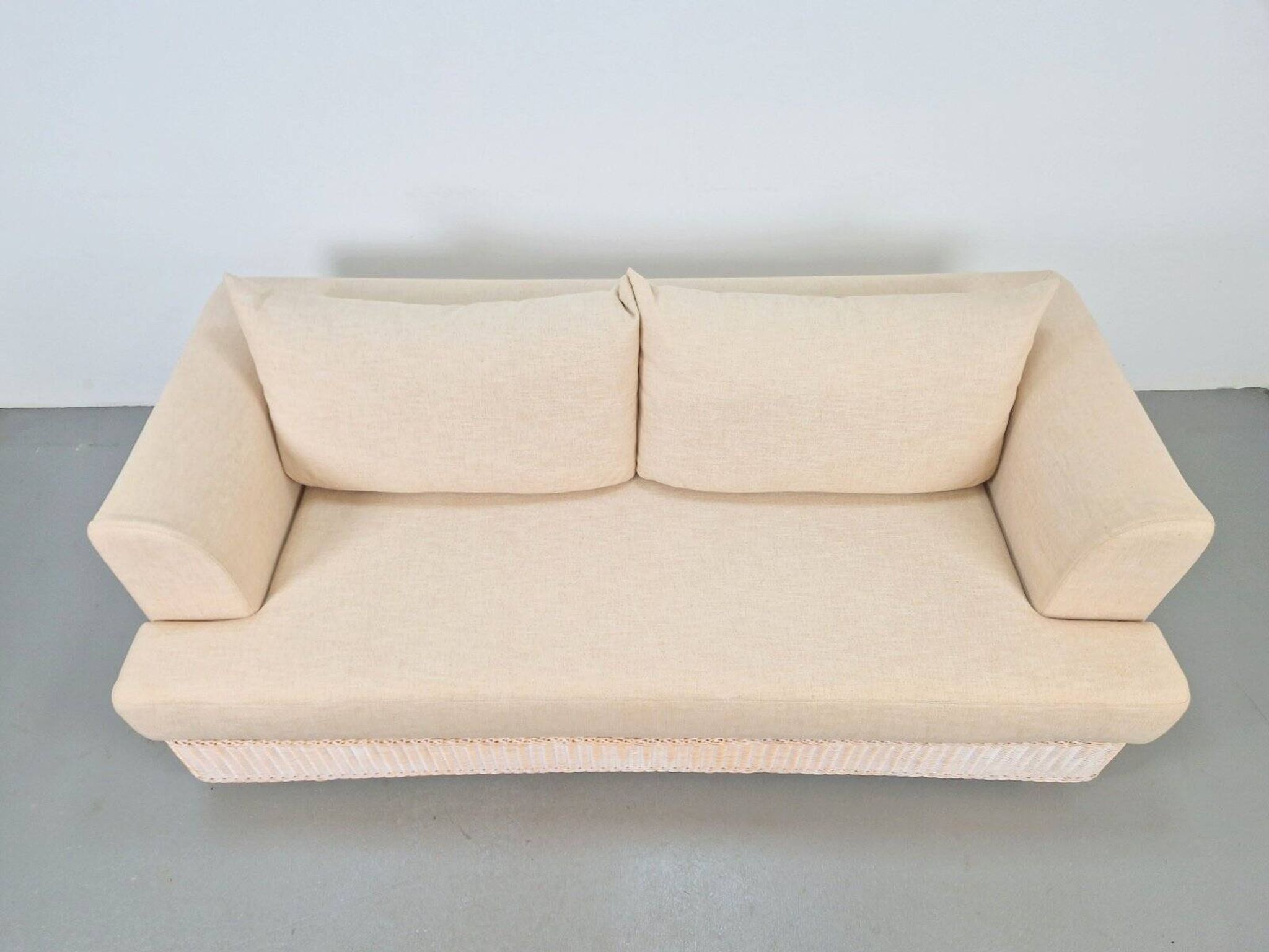 Modern Outdoor Wicker Linen Sofa by DFN SRL for Dolcefarniente Leda, Italy