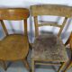 Lot of 4 Wooden bistro chair - vintage - Old