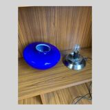 Vintage blue mushroom table lamp with DIM TOUCH