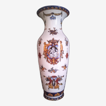 Vase Renaissance en faïence de Gien, années 1875, H - 45 cm