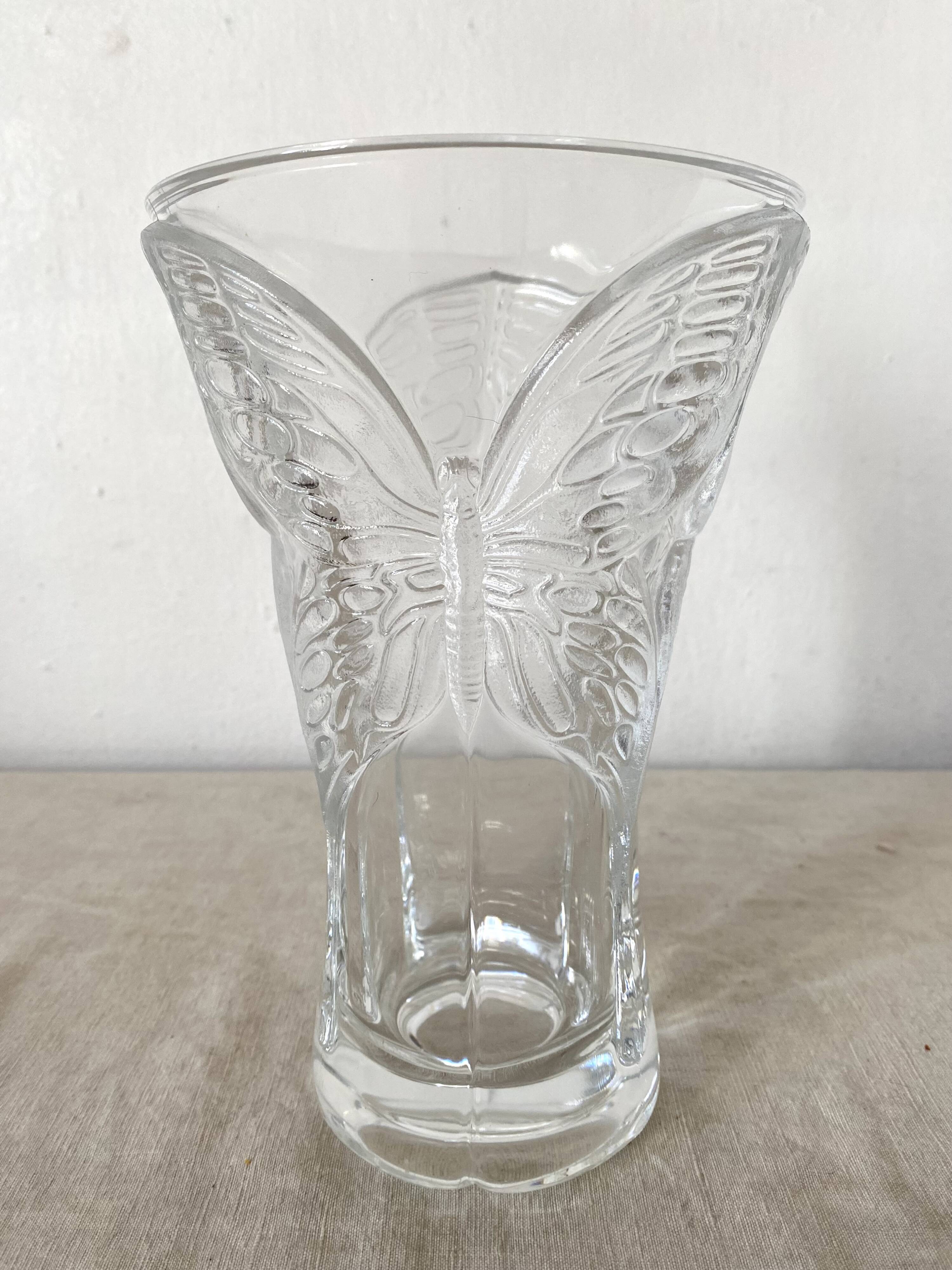 Glass butterfly vase