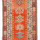 Hand-knotted distressed turkish red runner carpet 95 cm x 365 cm