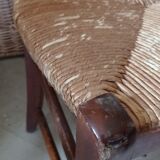High back straw chair