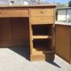 Old wooden administration office with sliding shelf