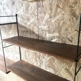 Vintage string wall shelf with 3 supports