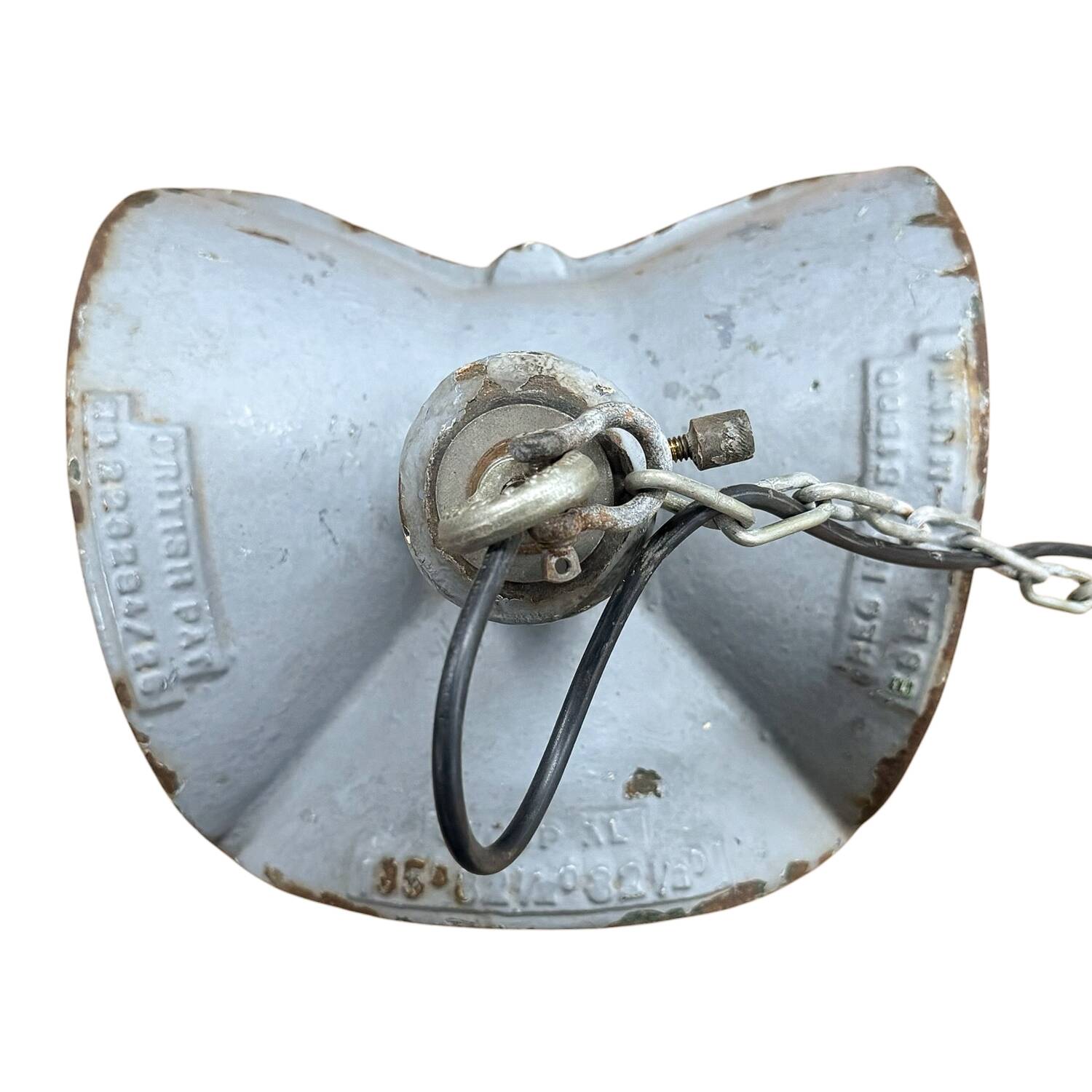 Vintage industrial mirrored pendant light by Esla