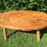 Brutalist oak coffee table