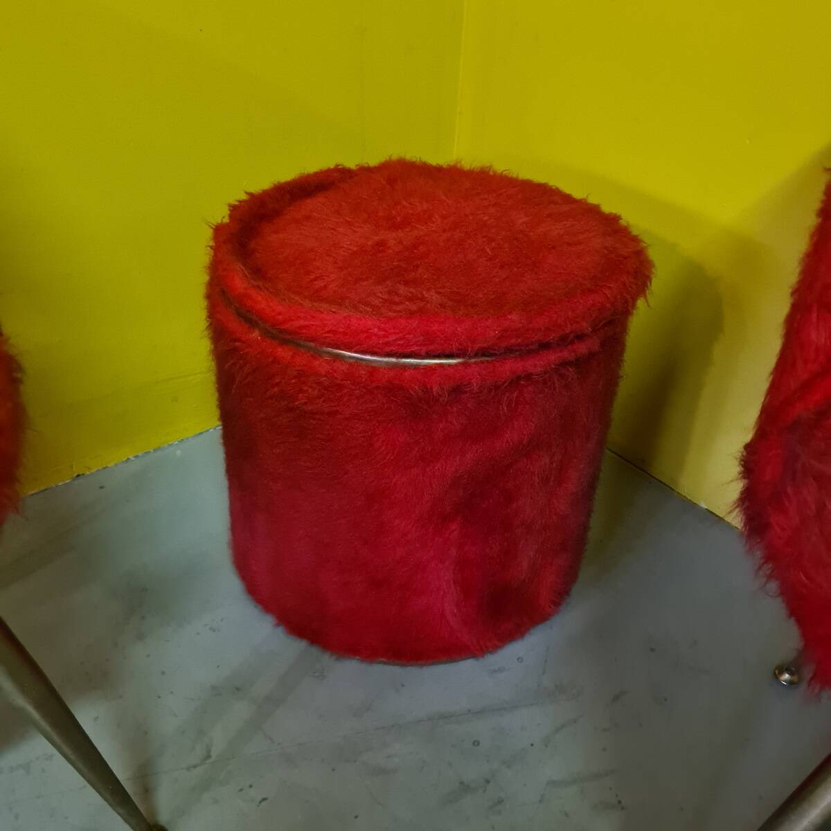 Set of french chairs and a storage bin, 1960s