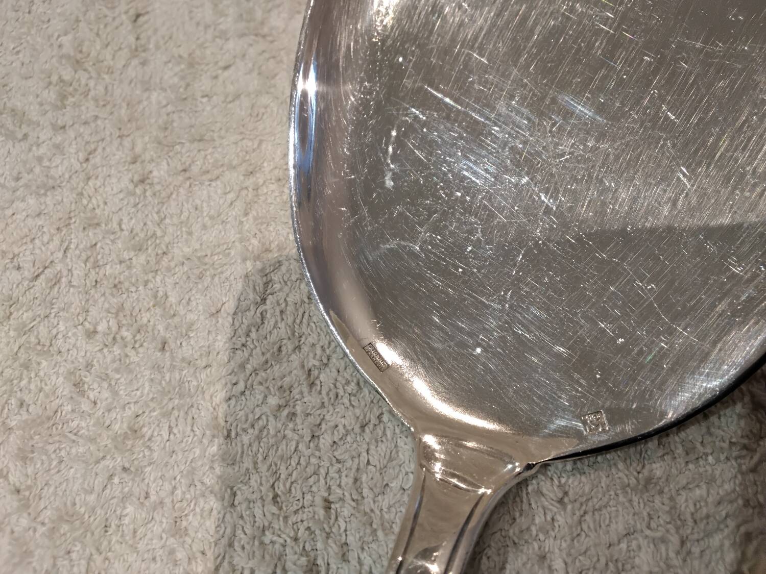 Silver-plated ice cream serving scoop, goldsmith Frionnet, art deco style