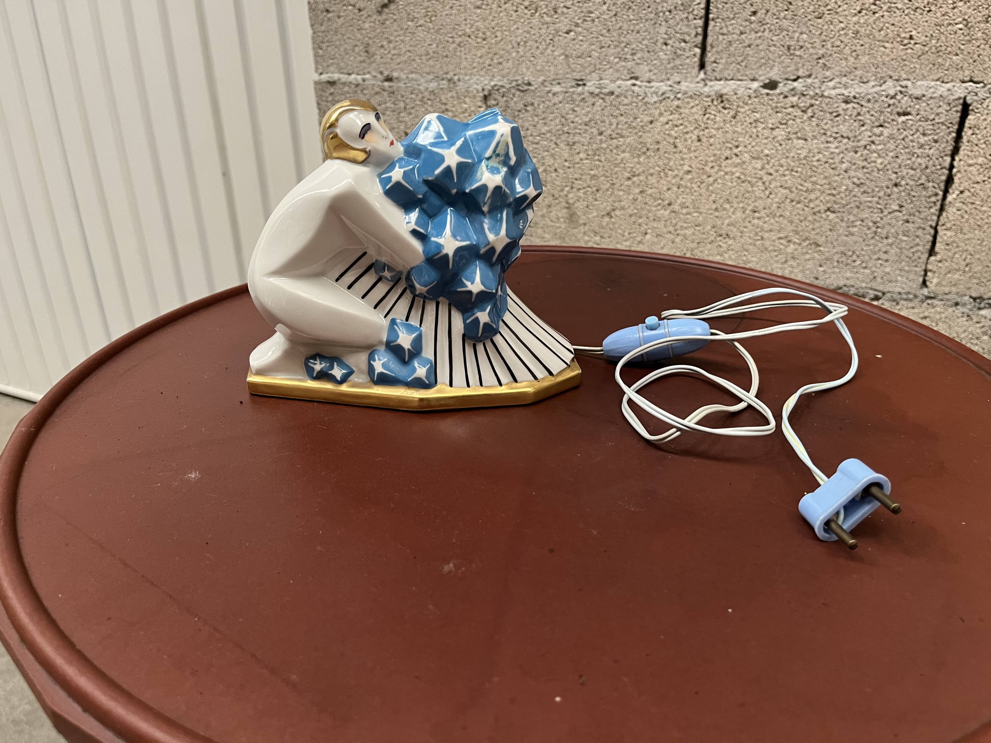 Art deco porcelain night light