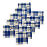 10 antique monogrammed CD napkins - 50x52 cm - Métis