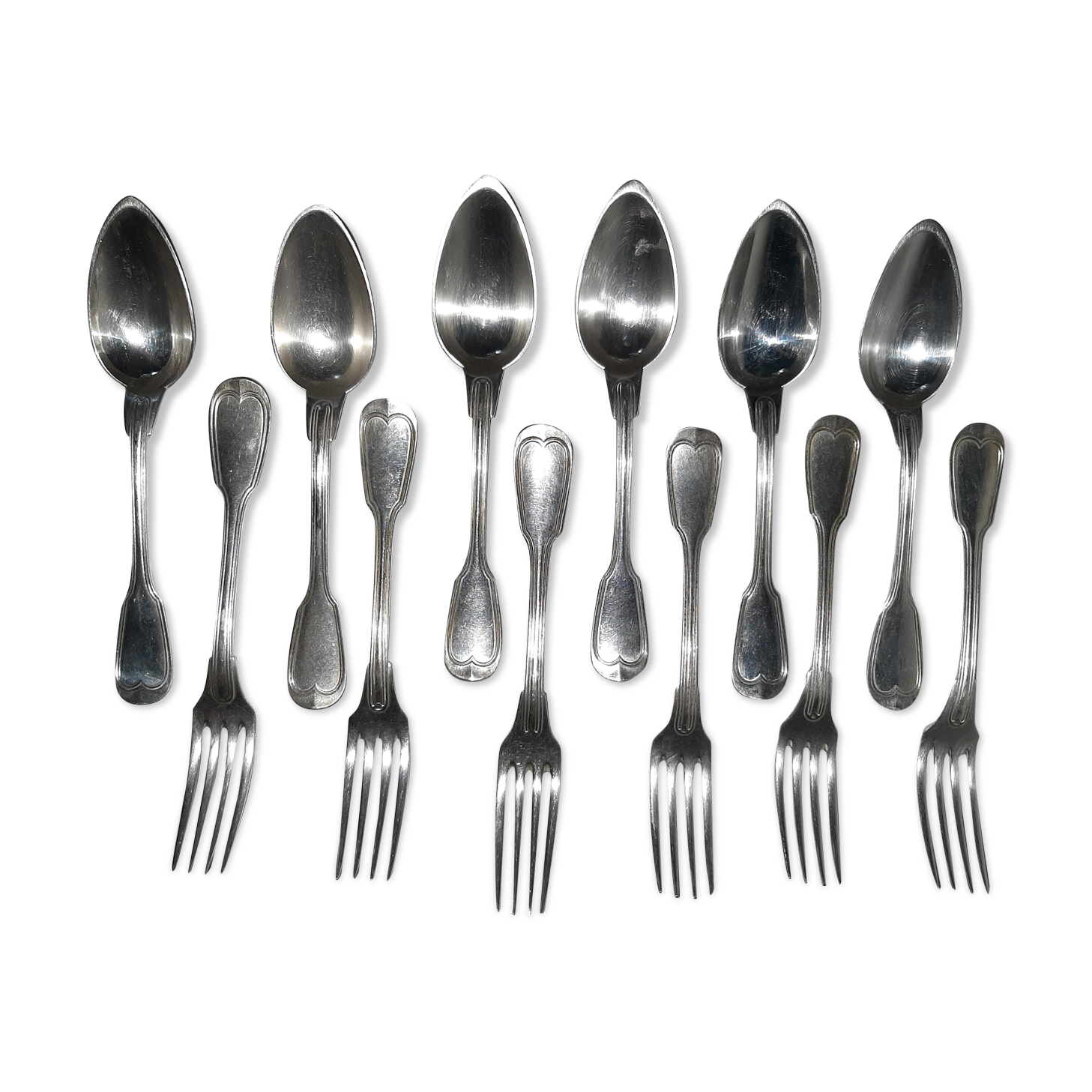 6 christofle 'au Filet' antique cutlery