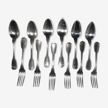 6 christofle 'au Filet' antique cutlery
