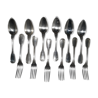 6 christofle 'au Filet' antique cutlery
