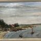 Oil on canvas Kervoyal beach Damgan, Morbihan - H. Delille