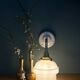 Vintage pink opaline globe wall light.