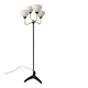 Modernist floor lamp with 4 lights in brass and opaline, Stilnovo style – Year 1960