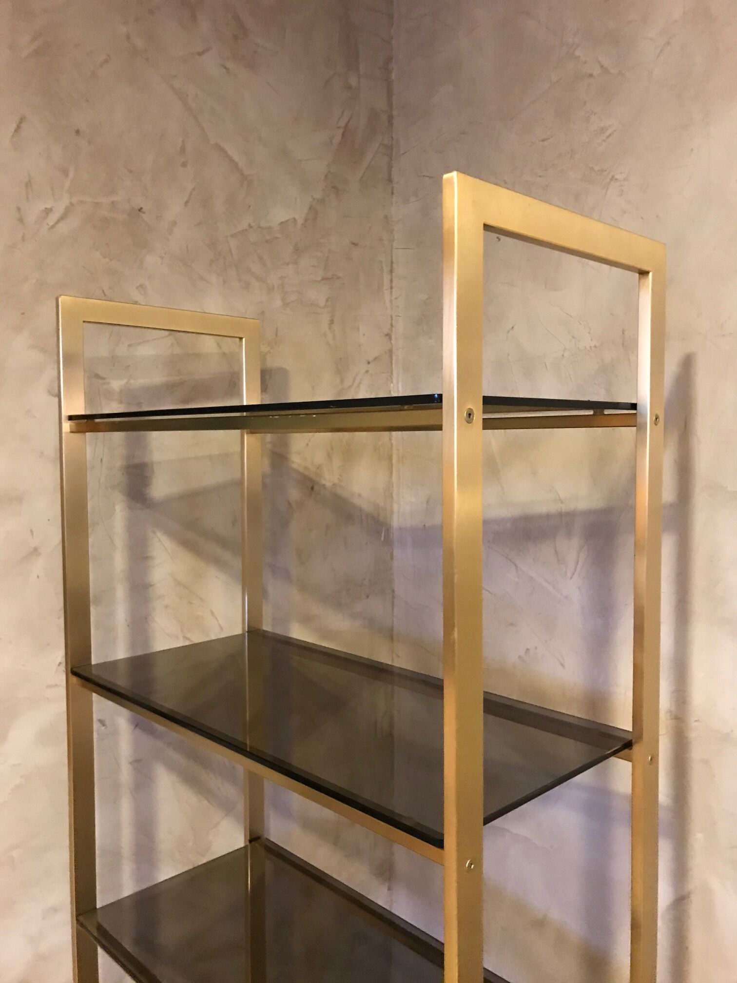 Brass and glass shelf