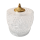 Plafonnier en verre moulé avec pointe dorée