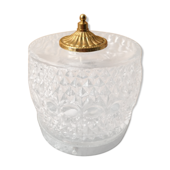 Plafonnier en verre moulé avec pointe dorée
