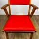 Pair of Scandinavian bridge armchairs in wood and vinyl from the 1950s.