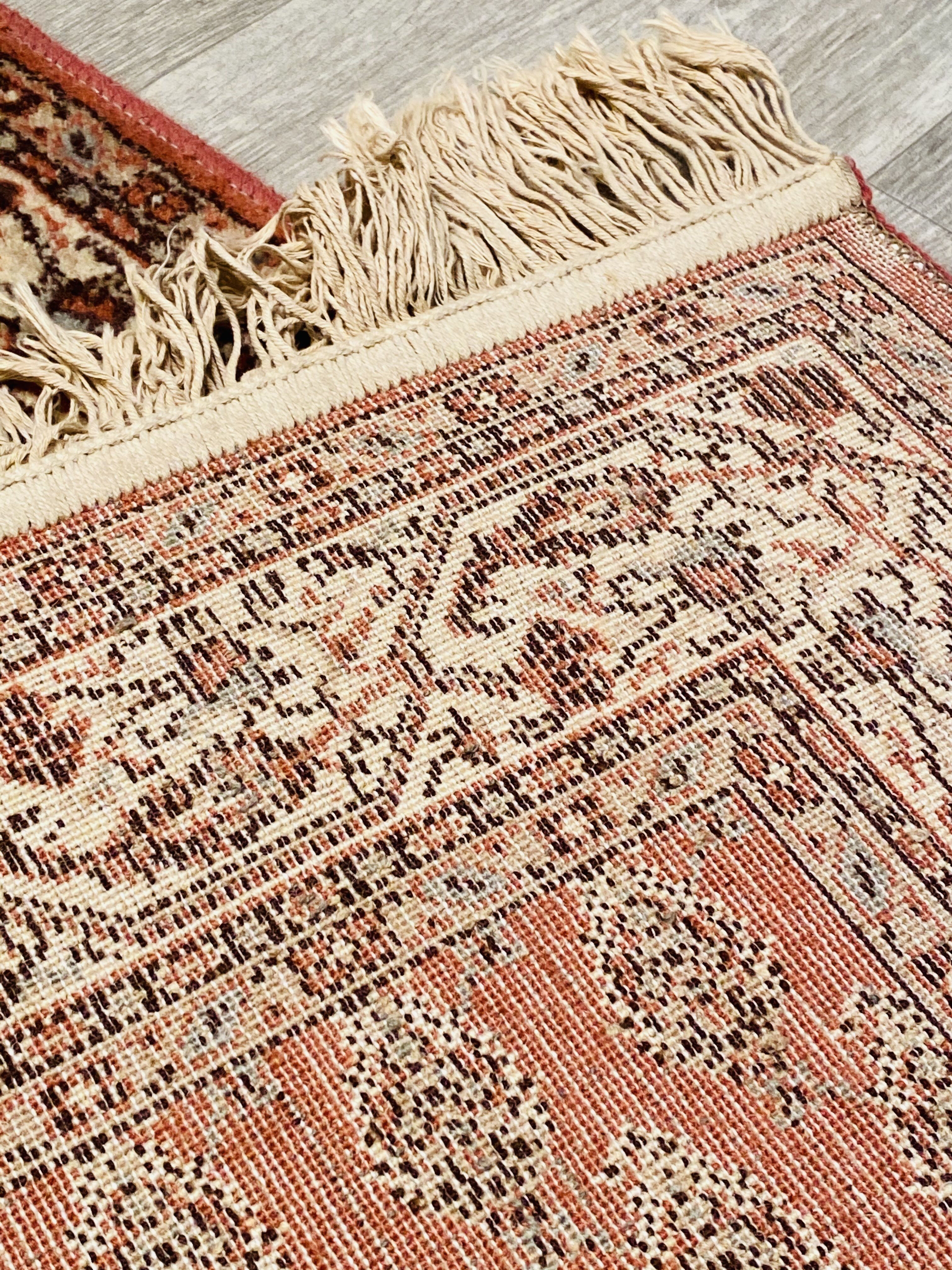Tapis coloré naturel fait main des années 60 256x73cm