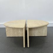 Tables Basses ou d'Appoint en Travertin, Italie, 1970s, Set de 4