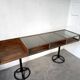 Oak and brass-mounted display cabinet on legs – Circa 1950