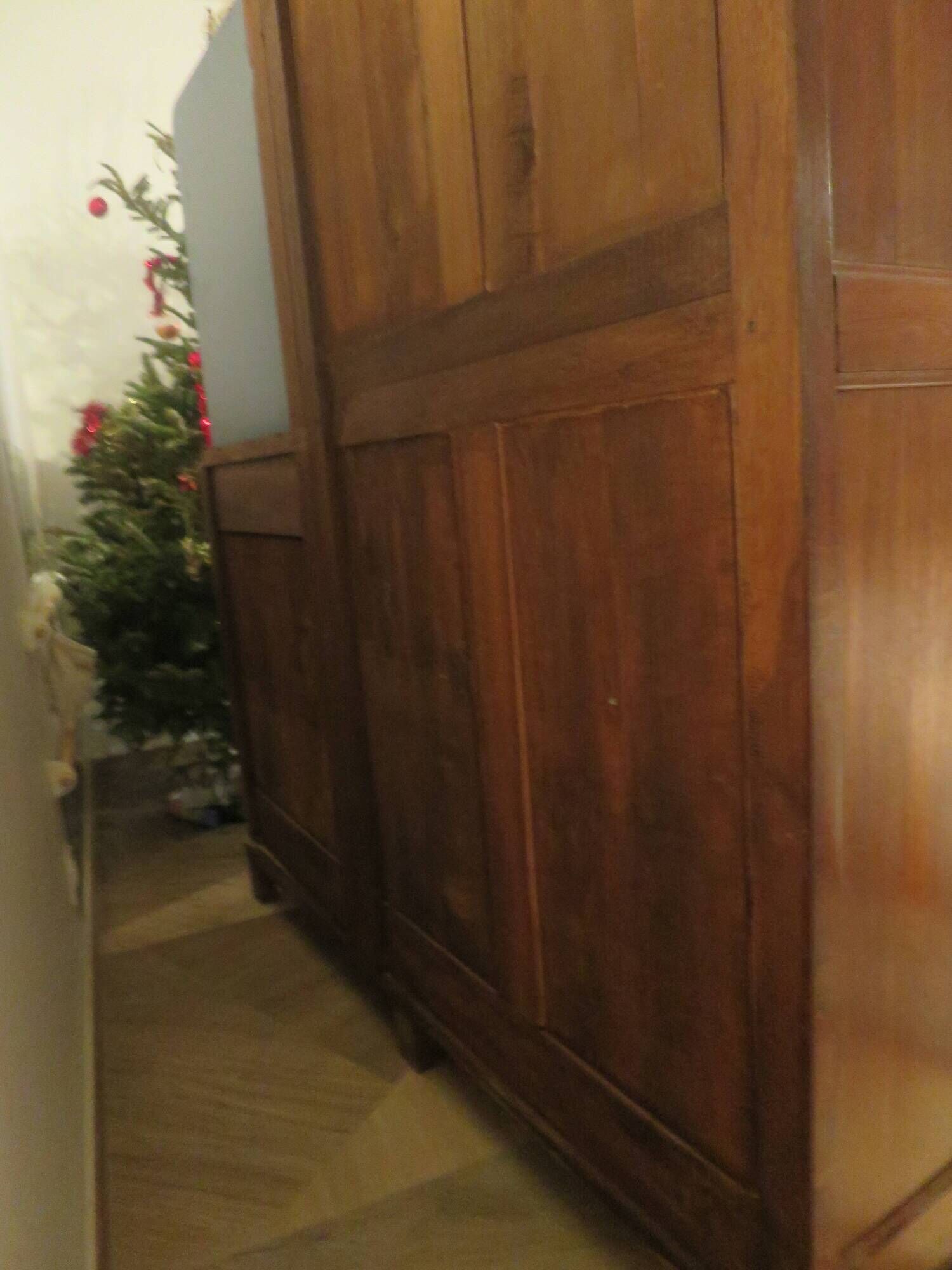 English asymmetrical chest of drawers - Art Deco - Mirror - 2 doors - 5 drawers - Mesh blond oak