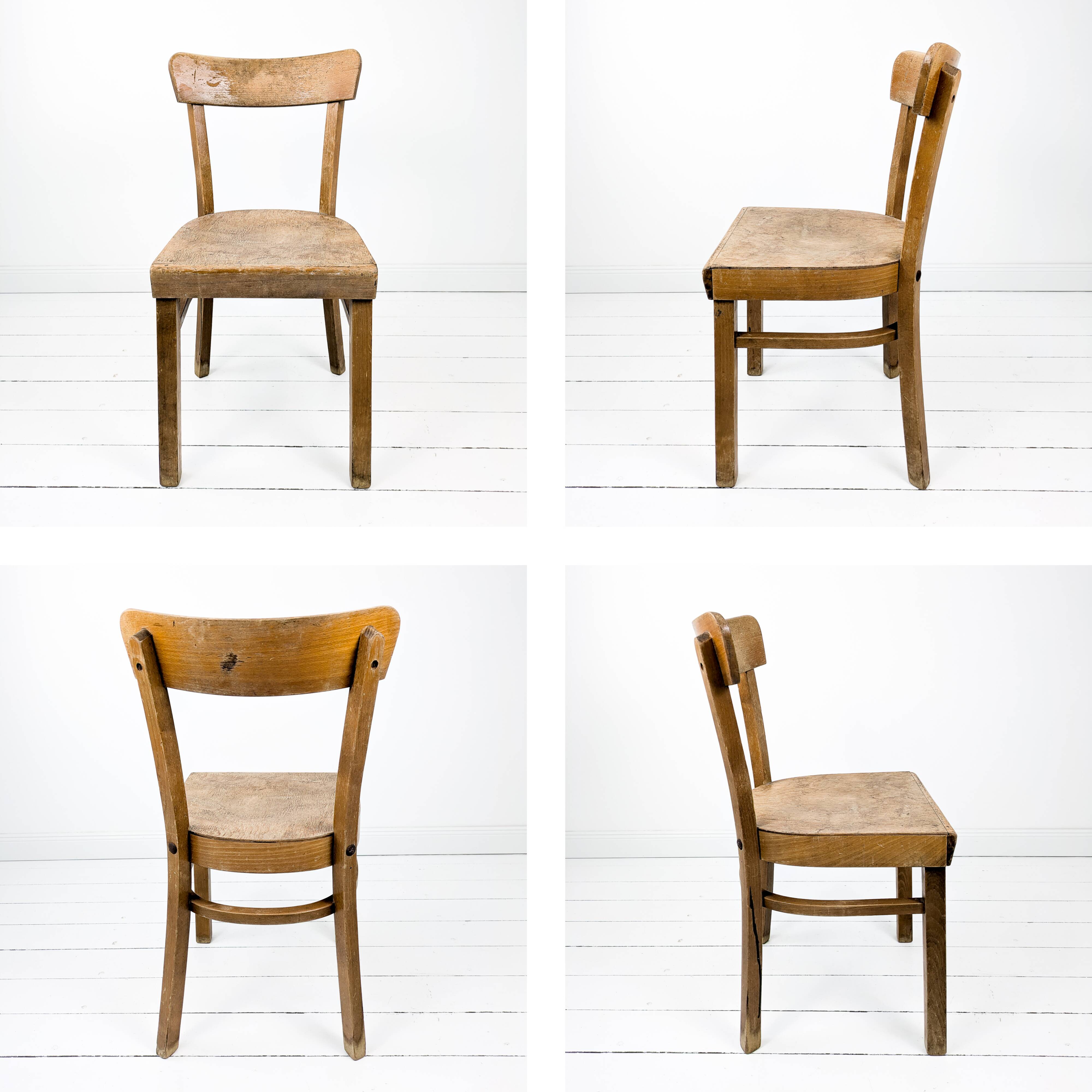 Chaise vintage Frankfurter en bois massif Mid-Century design classique pour