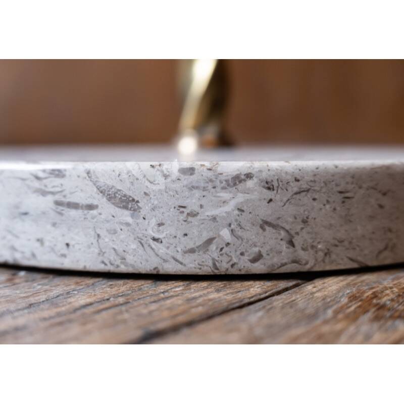 Brass and marble floor lamp, Italy 1950s