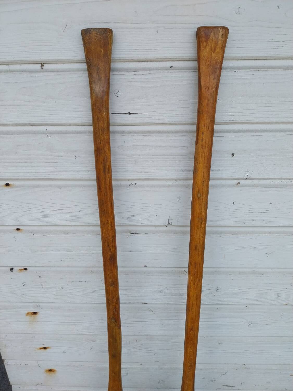 Pair of wooden paddles