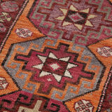 Handwoven one-of-a-kind anatolian purple runner rug 91 cm x 375 cm