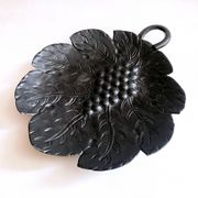 Artisanal embossed metal tripod dish
