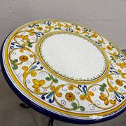 Outdoor table signed Grandi Maioliche Ficola hand-painted Italy