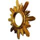 Wenz golden wood sun mirror, Germany, 1960s