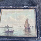 Paire de Lithographie maritimes dans le goût de Frederik Soerense, XIXème s.
